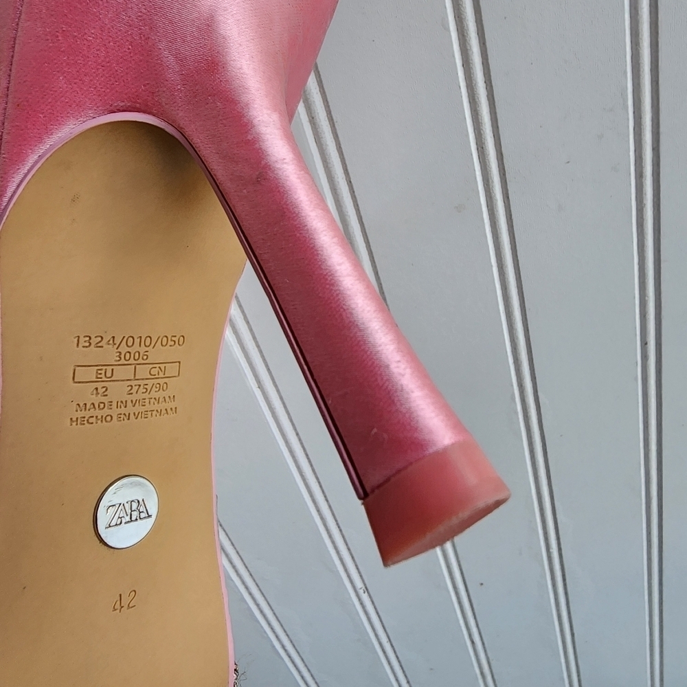 Zara Pink High Heel Slippers Women Heeled Sandals Woman Heels Sz 42 US Size 11 - Picture 10 of 10